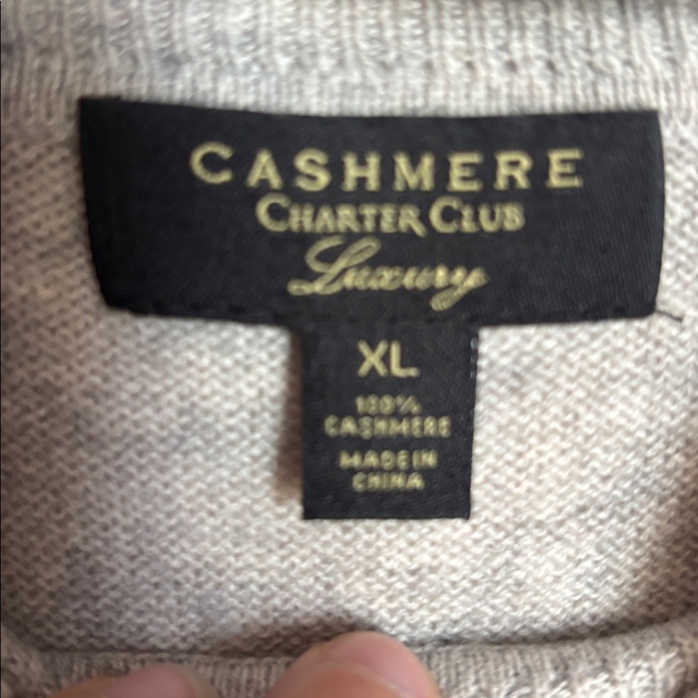 Gray Turtleneck Cashmere Sweater - Picture 2 of 5